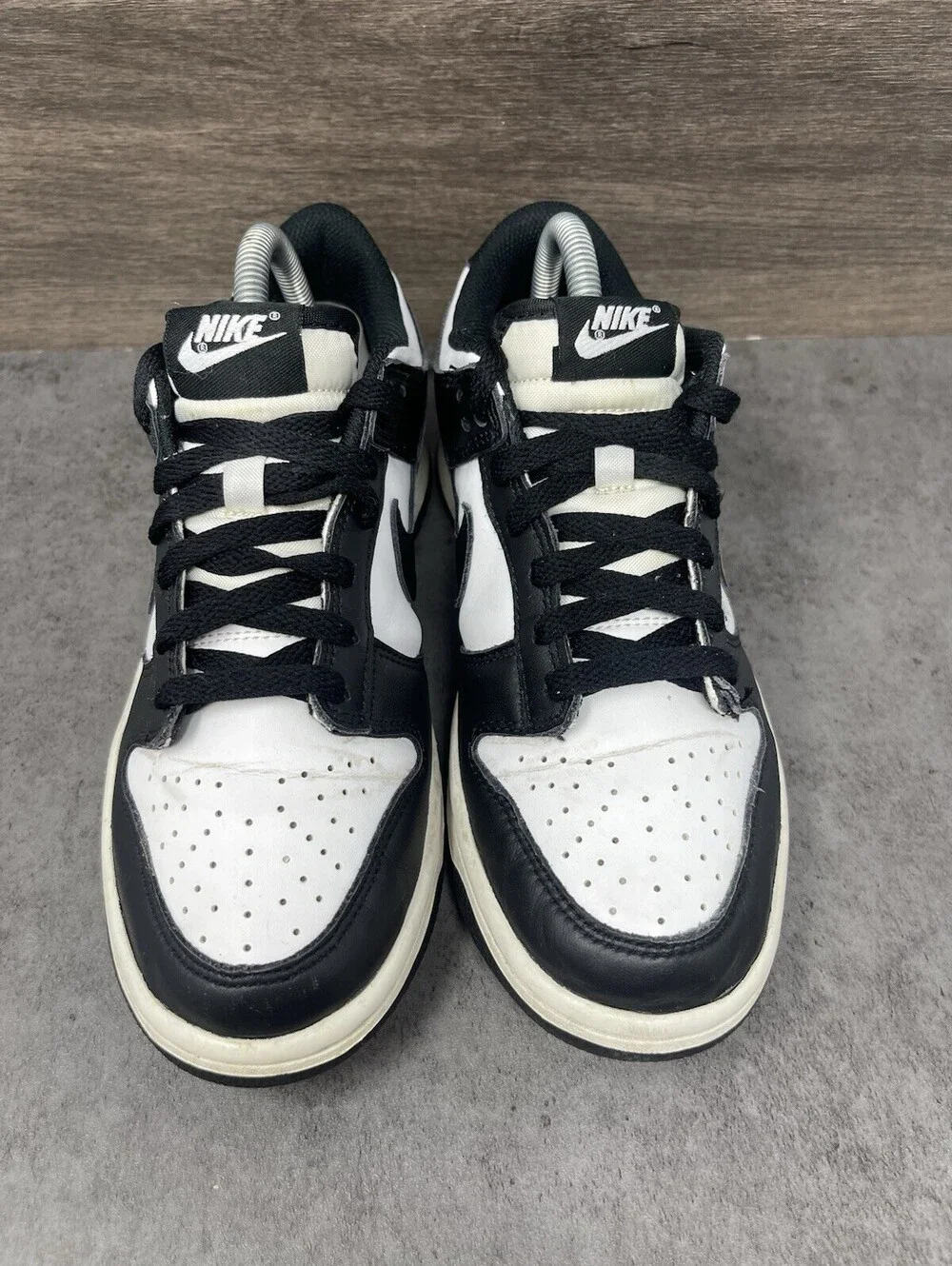 Nike Dunk Low Panda Sneakers Kids Size 6.5Y Black White Athletic Trainer
